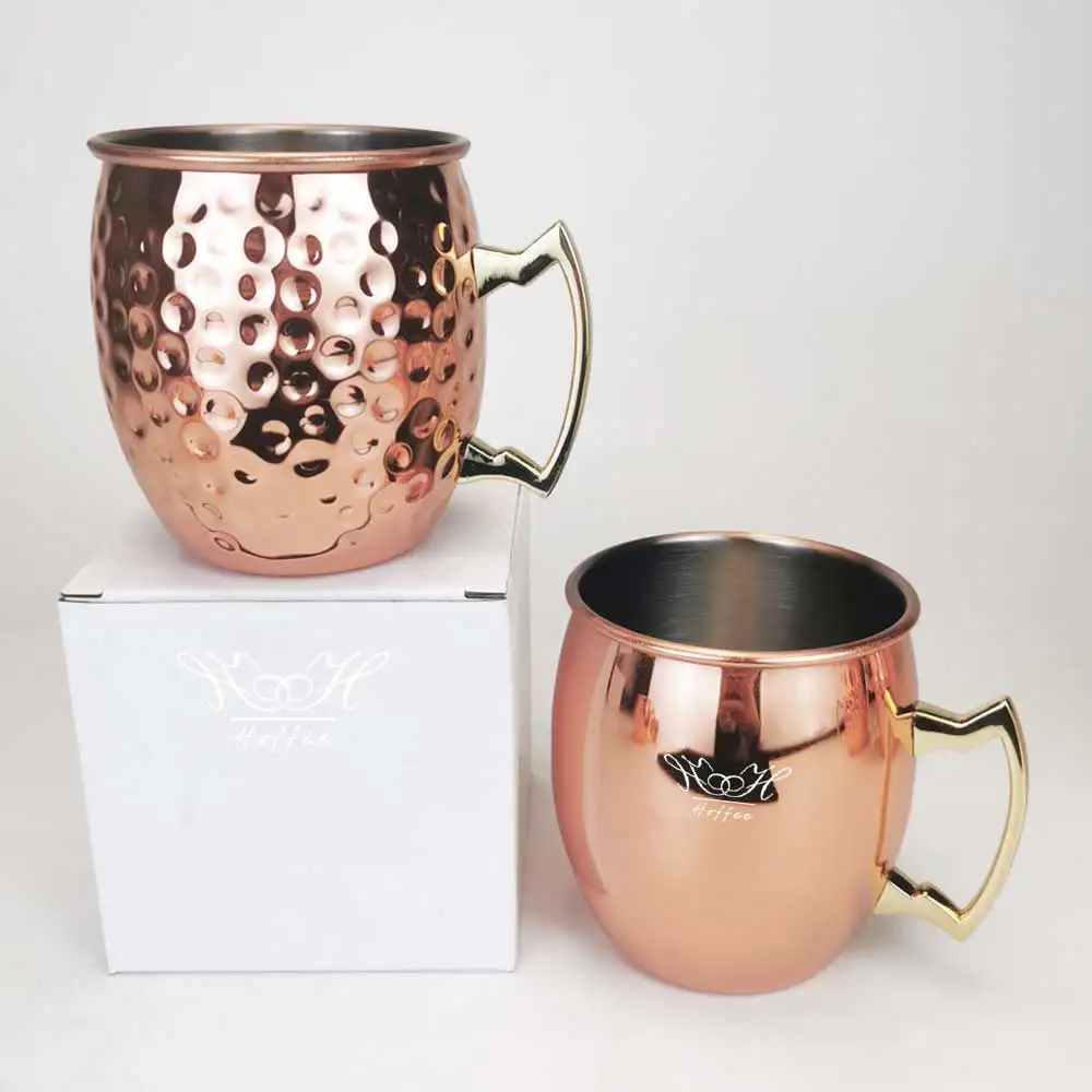 Изготовленный на заказ 18 унций из нержавеющей стали однотонные не хлебные пивные винные Мартини стаканы для питья рюмки Медная кружка москорова