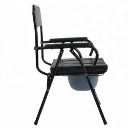 Wheel Chair With Commode Medical Equipment Foldable Bedside Commode Chair With Wheels Toilet