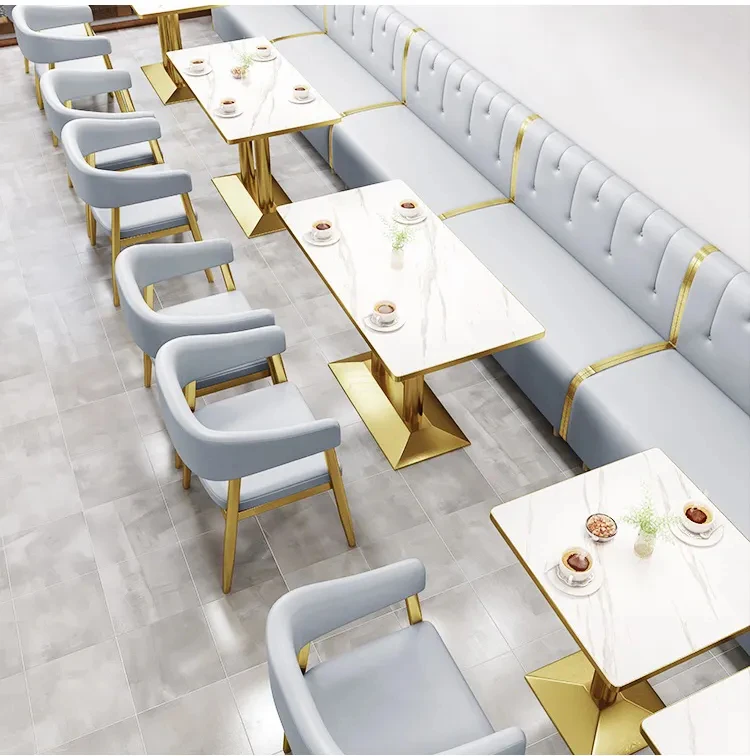 Custom Design Modern Cafe bench seating fast food Restaurant Tables Coffee Shop Furniture Restaurant Booth