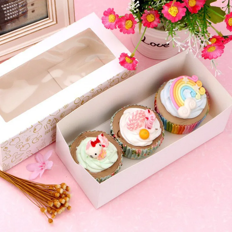 Wholesale Customize Large Transparent Windows Luxury Birthday Cake Packaging Square Clear Window Paper Cake Box