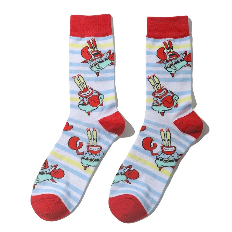 2024 designer Sponge bob Socks Patrick Star Squidward Tentacles Cartoon Pure Funny Cotton Long Tube Calcetines anime Socks