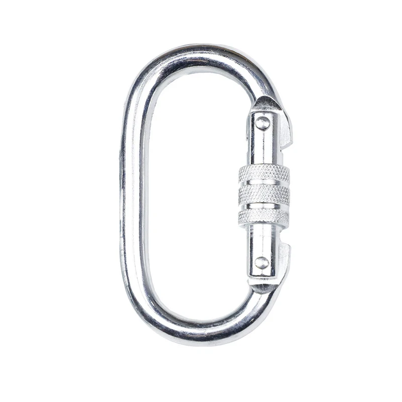 C-06 O-shape locking carabiner #10 load bearing connection ring carabin with lock stainless steel custom carabiner keychains