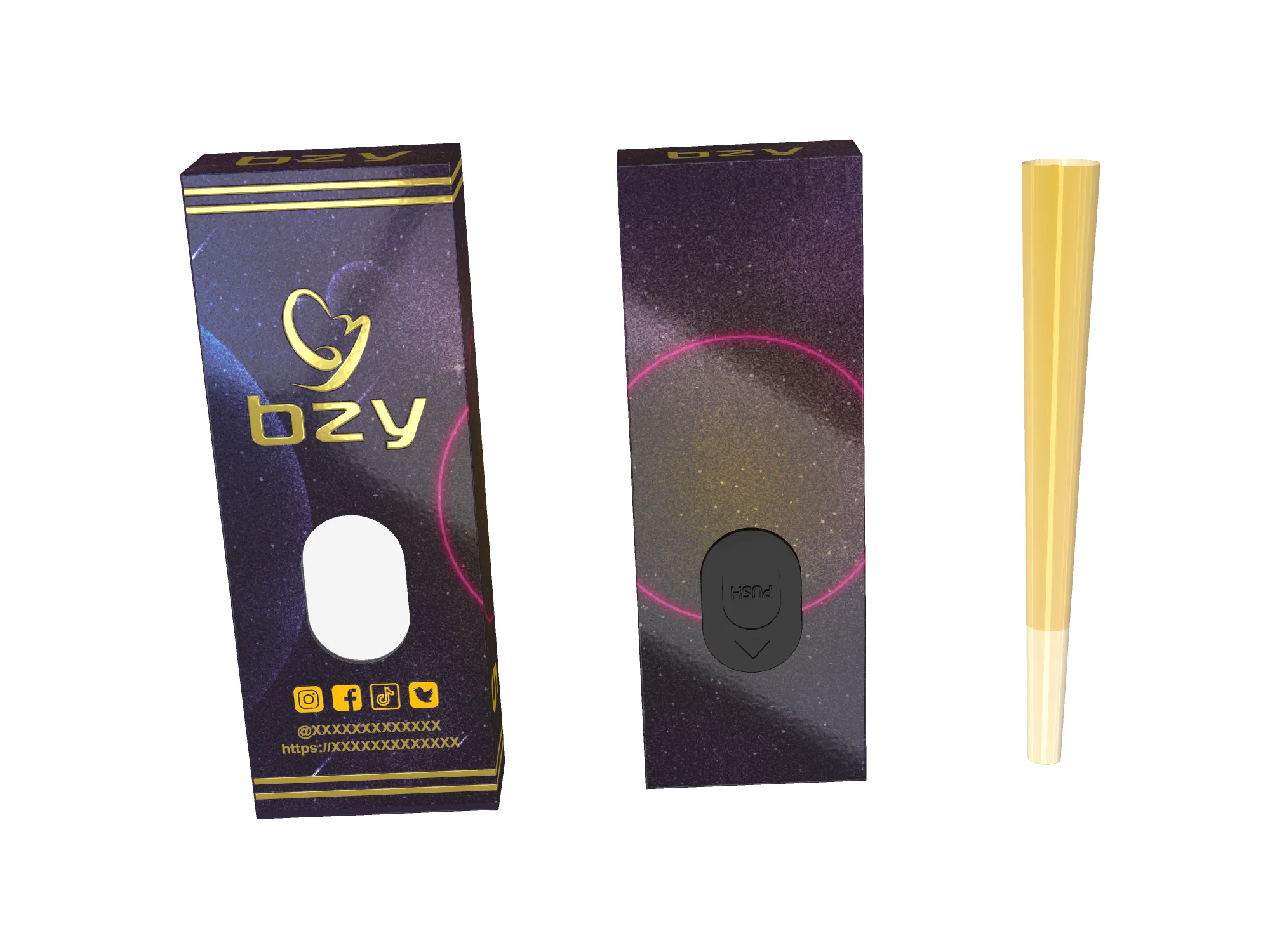 Custom Pre Smell Proof Black Roll Magnet Flip Cover Packaging Paper Box