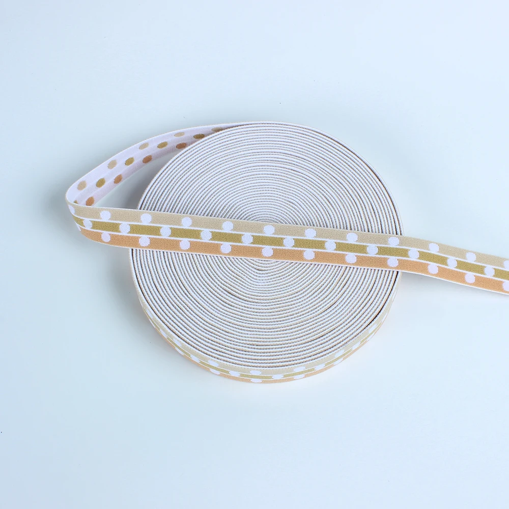 Cheap Price Nylon Spandex Polyester Jacquard Thick Elastic Band Custom Color Stripe Webbing