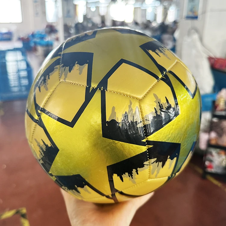 2024 High Quality Gold Soccer ball Machine Sewn Official Size 5 TPU Match Football Ball