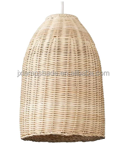 Modern Rattan Basket Ceiling Pendant Light Shade in a Natural Wicker pattern
