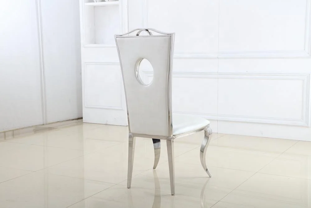 Luxury Shiny Glossy Stainless Steel Hotel Banquet Chairs Wedding Event Rental Dining Chair
