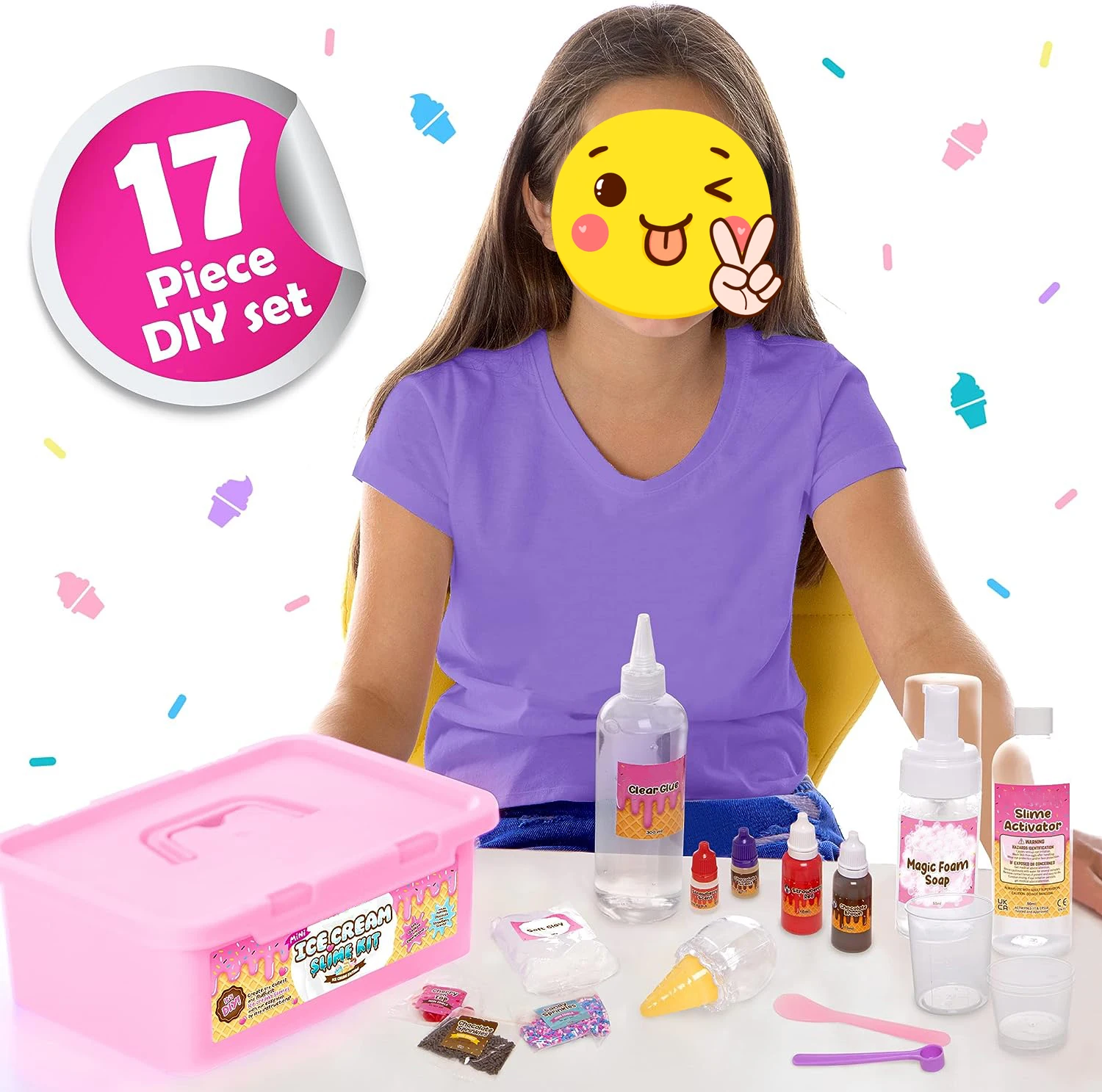 Mini Unicorn Slime Kit for Girls, Create Unicorn Sparkle, Foam, Clay and Jelly Cube Slime, Fun Christmas Crafts for Kids