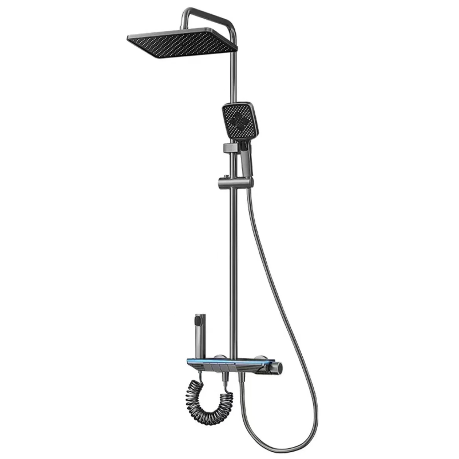 Morden Concealed Round White Shower Set With Thermostat System for Bathroom Small Ideas