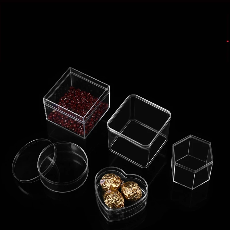 Transparent clear small round tube box packaging acrylic favor candy food safe gift box round small wedding with lid for beads