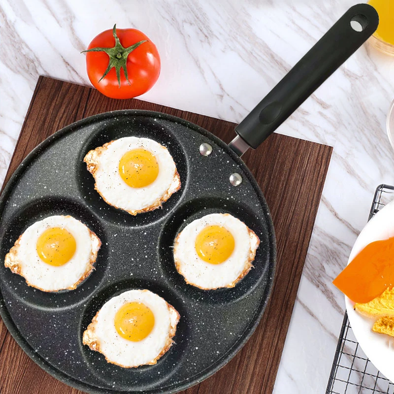 2022 New 3 Hole Thickened Fried pan Egg Ham Breakfast Frying Pan Durable Omelette Pan