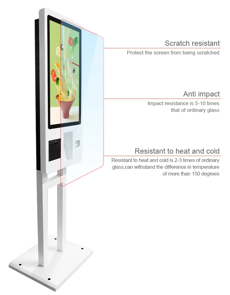 Customized POS system floor stand or wall mount or hanging food ordering kiosks self service payment kiosk restaurant