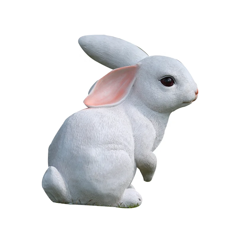 
Cheap Price Lovely Life Size Realistic Fiberglass Resin Rabbit Statues For Park Decoration  (62358341367)