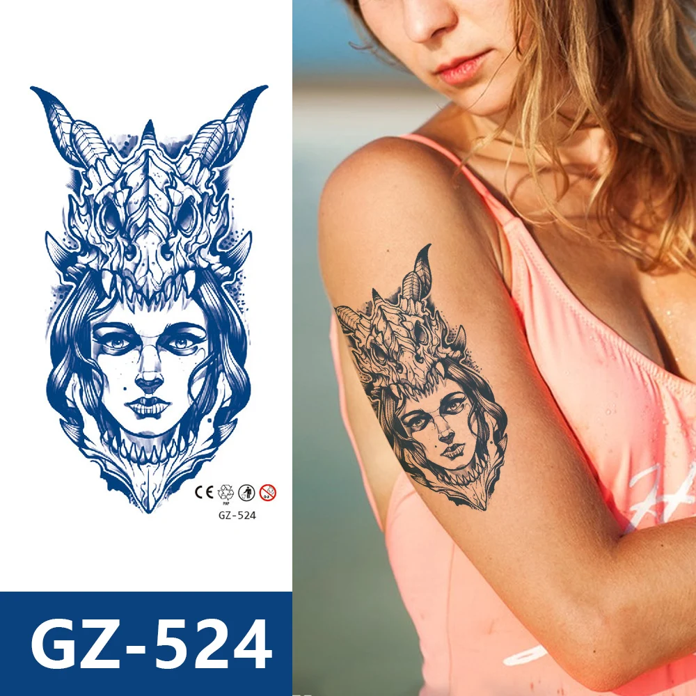 Semi Permanent Tattoo GZ Series Flower Design Temporary Tattoo Long Lasting Sexy Chest Arm Tattoo Sticker