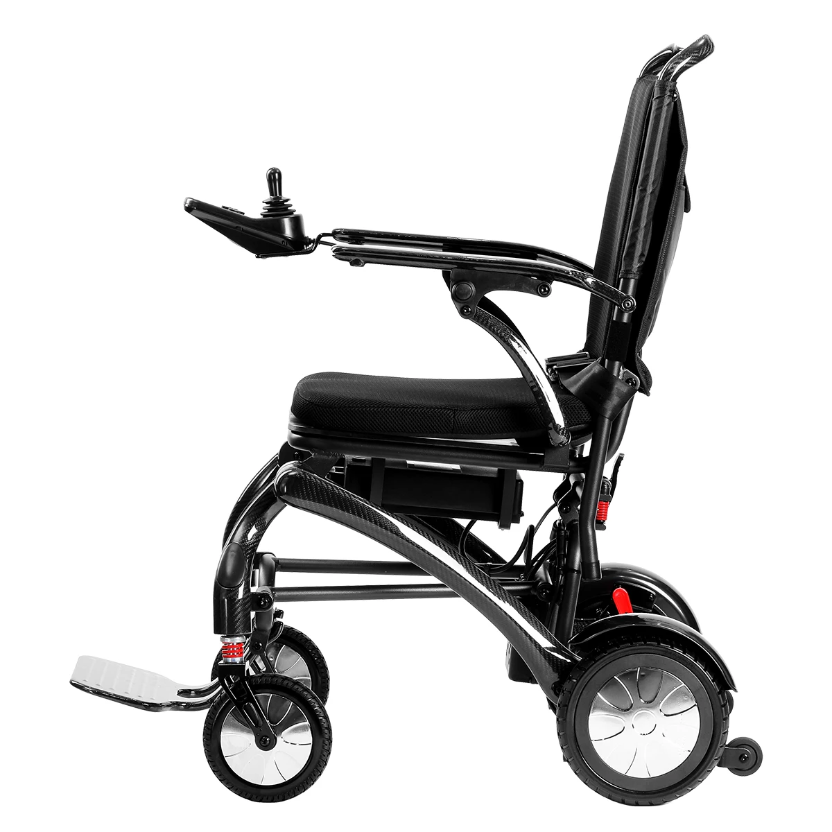 2024 Hot Sales Luxury Travel Power Foldable Lightweight Lithium Battery Fully Automatic Folding Carbon Fiber Electric Wheelchair