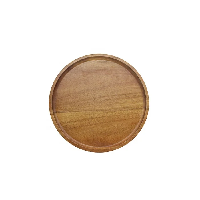 Wholesales deli board Acacia Wood Round Small Serving Platter Wooden Serving Tray