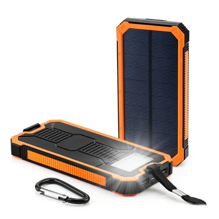Portable Solar Charger 10000mah Waterproof Solar Power Bank 10000mah Dual Usb Li-Polymer Battery Charger