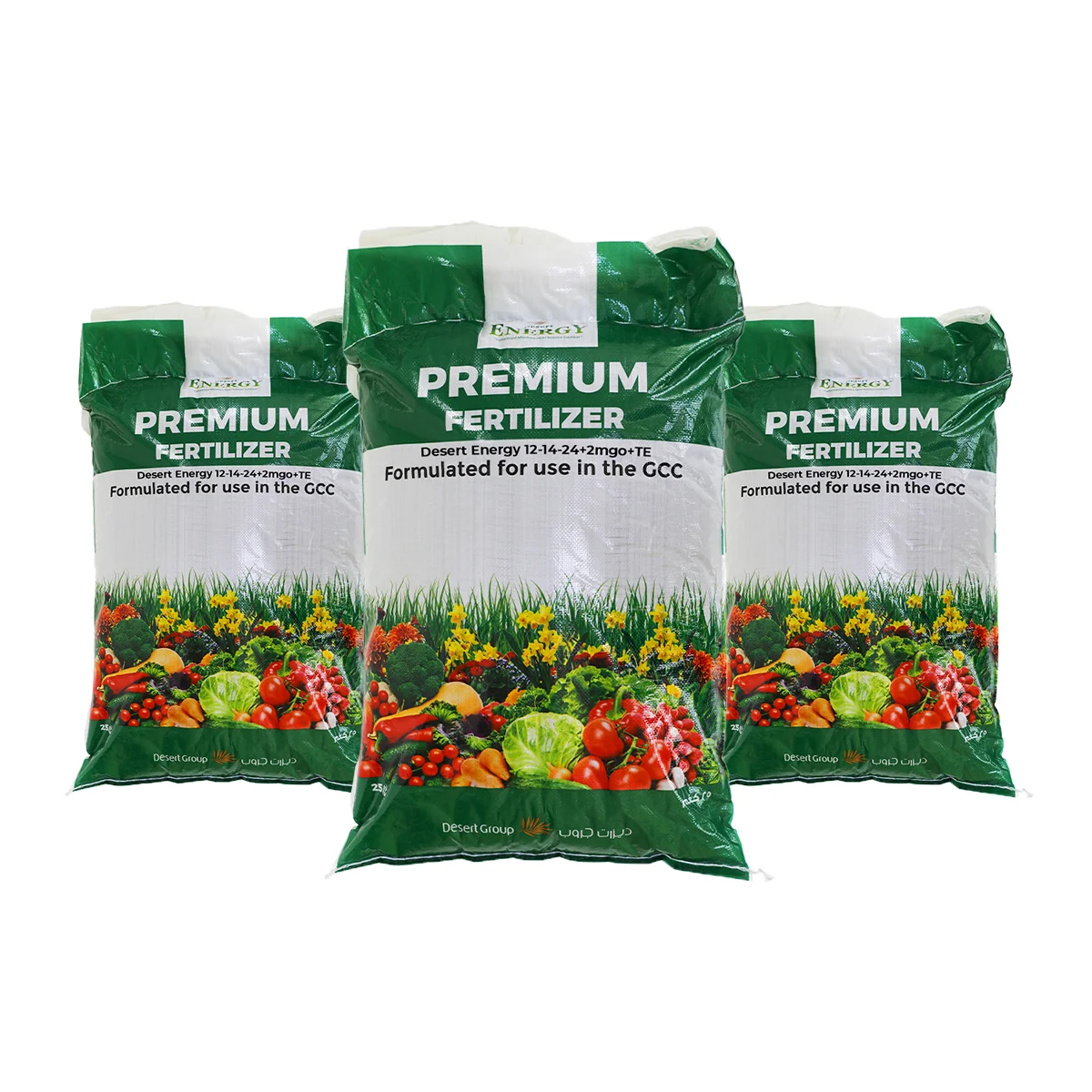 Desert Energy 12-14-24+2MgO+TE Compound Powdered Fertilizers Premium Formulation for Healthy Plant Development 25kg