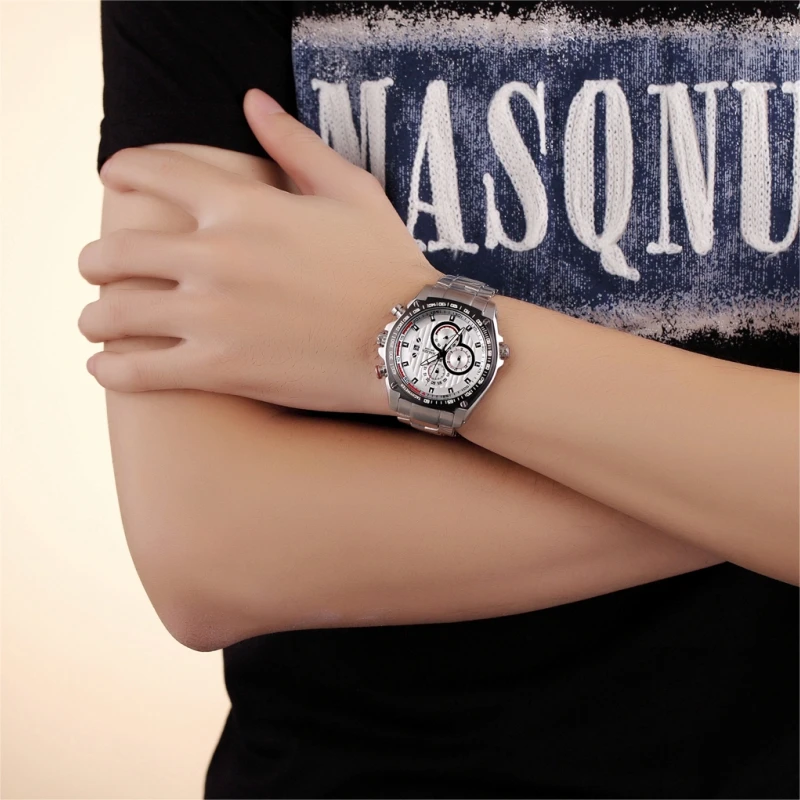 Rotating Inner Ring Luxury Men Chronograph Watch Original Brand Stainless Steel Tachymeter Watches