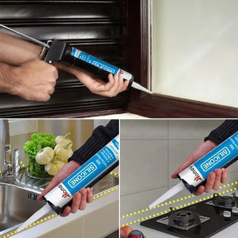 Acidic silicone sealant gp 300ml transparent adhesive glue for glass