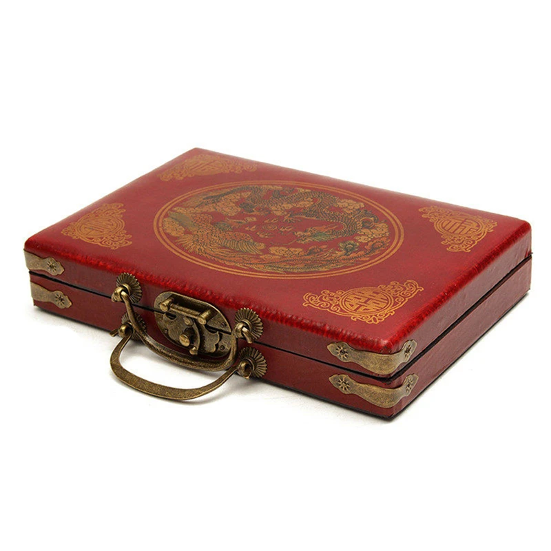 Mah-Jong Chinese Numbered Mahjong Set 144 Tiles Mah-Jong Set Portable Chinese Toy with Box Party Gambling Game Board