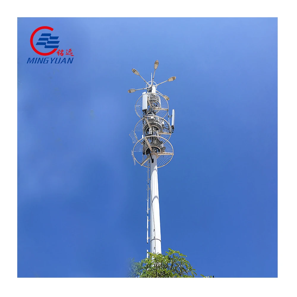 Monopole Antenna Tower for Long Range Radio Communication  Solar Powered Telecommunication Tower
