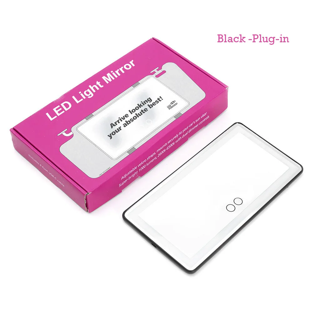 Amazon автомобильное зеркало на солнцезащитный козырек с подсветкой триколор автомобильное большое заполняющее освещение красота светодиодная автомобиль настраиваемое косметическое алюминиевое зеркало