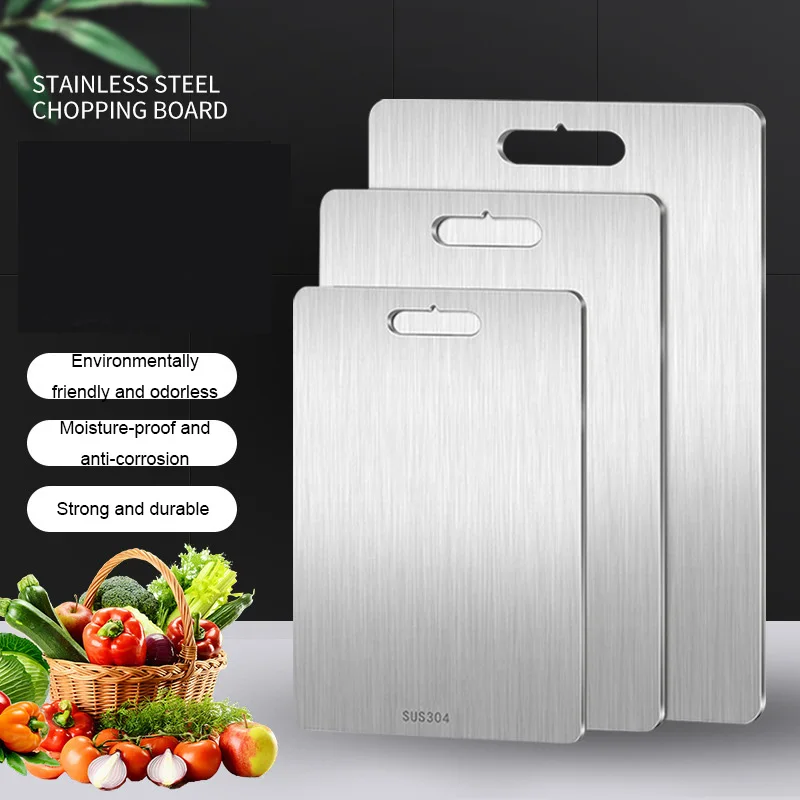 Easy to clean stainless steel cutting board Hot selling kitchen thick cutting board suitable for cutting meat and vegetables