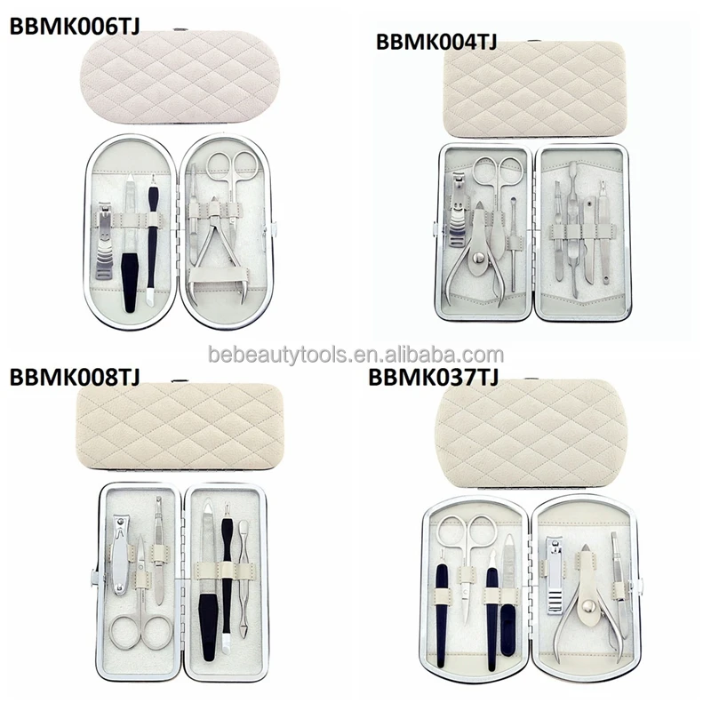 Black personalized travel hot sale 6pcs stainless steel pedicure manicure nail care tools set in leather case