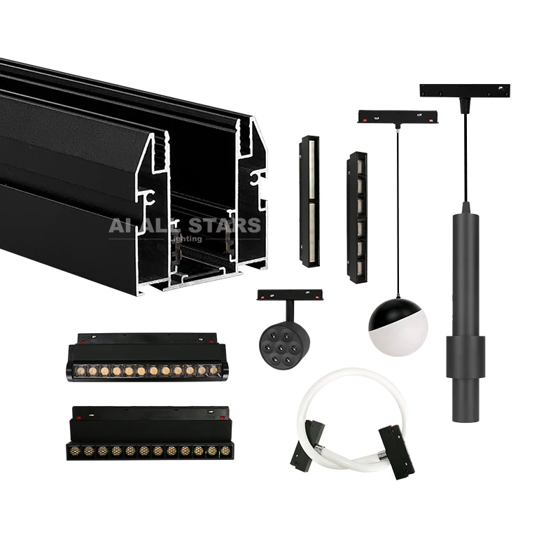 48V Magnetic Track Light Tuya Zigbee Smart Control Dimmable Magnetic Track Lights System Rail Track For Stretch Ceiling Profile