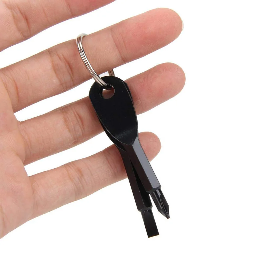 Portable Keys Ring Cross and Slot Type Mini Screwdriver Set Key Chain Stainless Pocket Screwdriver With Keychain