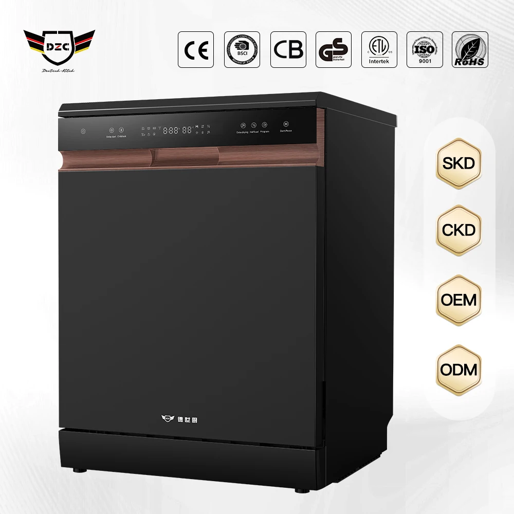 220V Fully Automatic 6 Programs Multi Functional Built in Electric Convenient Kitchen Dishwasher 17 Sets