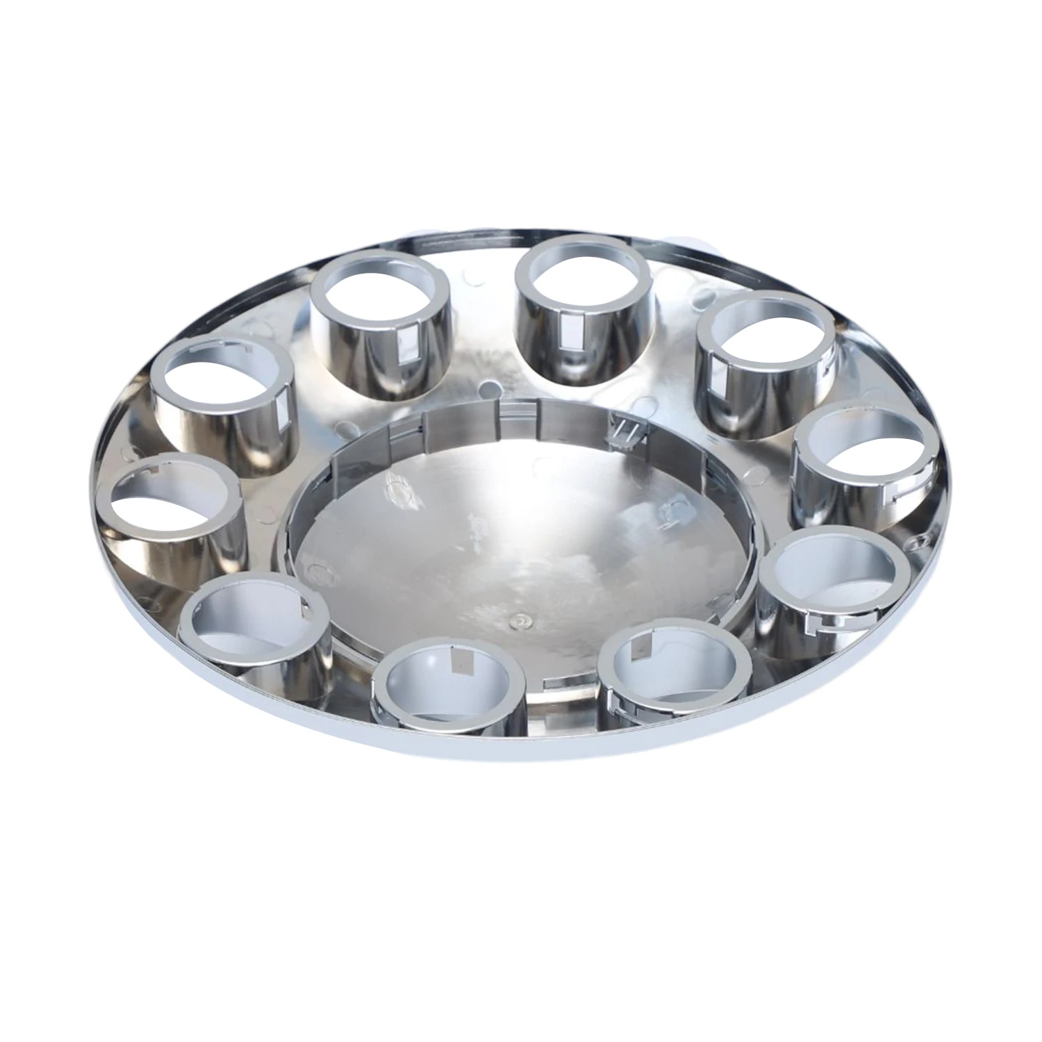 Ninetin Truxpro Standard Chrome ABS Complete Axle Cover Kit Hubcaps with 60 Pieces 33mm Thread on Lug Nut Covers for Semi Trucks