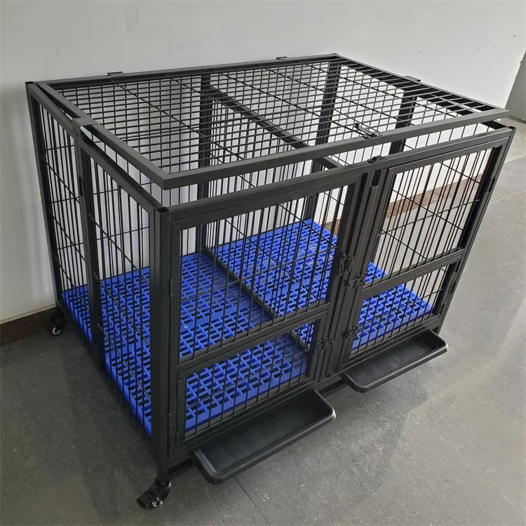 High quality and comfortable custom single layer double door Iron luxury foldable dog cage on sale