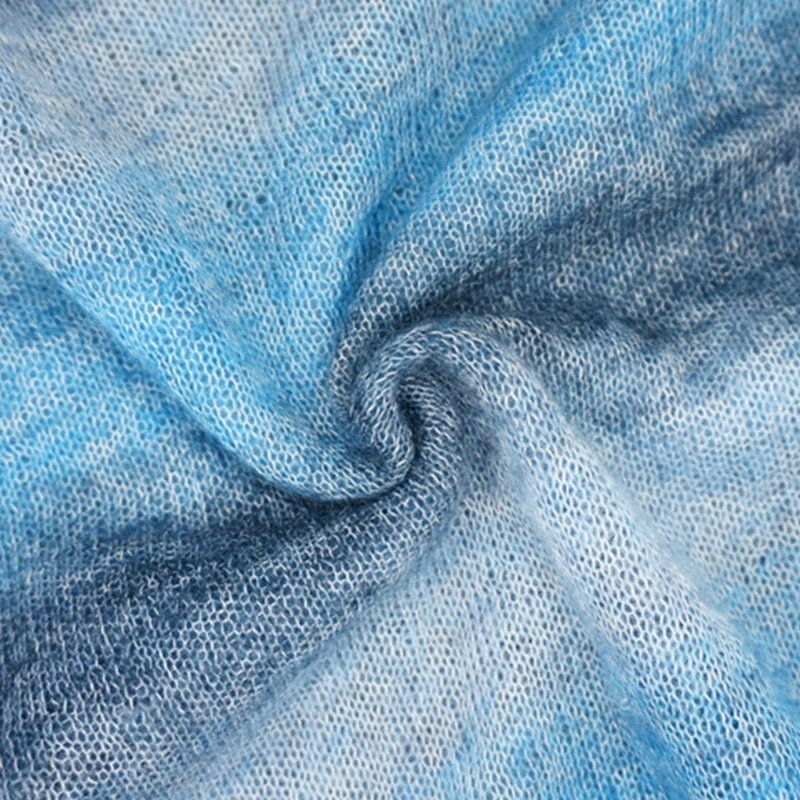 ZENGLONG 25g 30% mohair 30% fine wool 40% nylon blended yarn rainbow dyed gradient DIY hand knitting yarn for knit sweater shawl