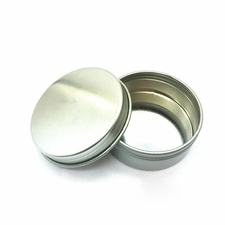 High Quality Silver Round Metal Tin Box with Lid Aluminum Jars Cosmetic Metal Tin Container