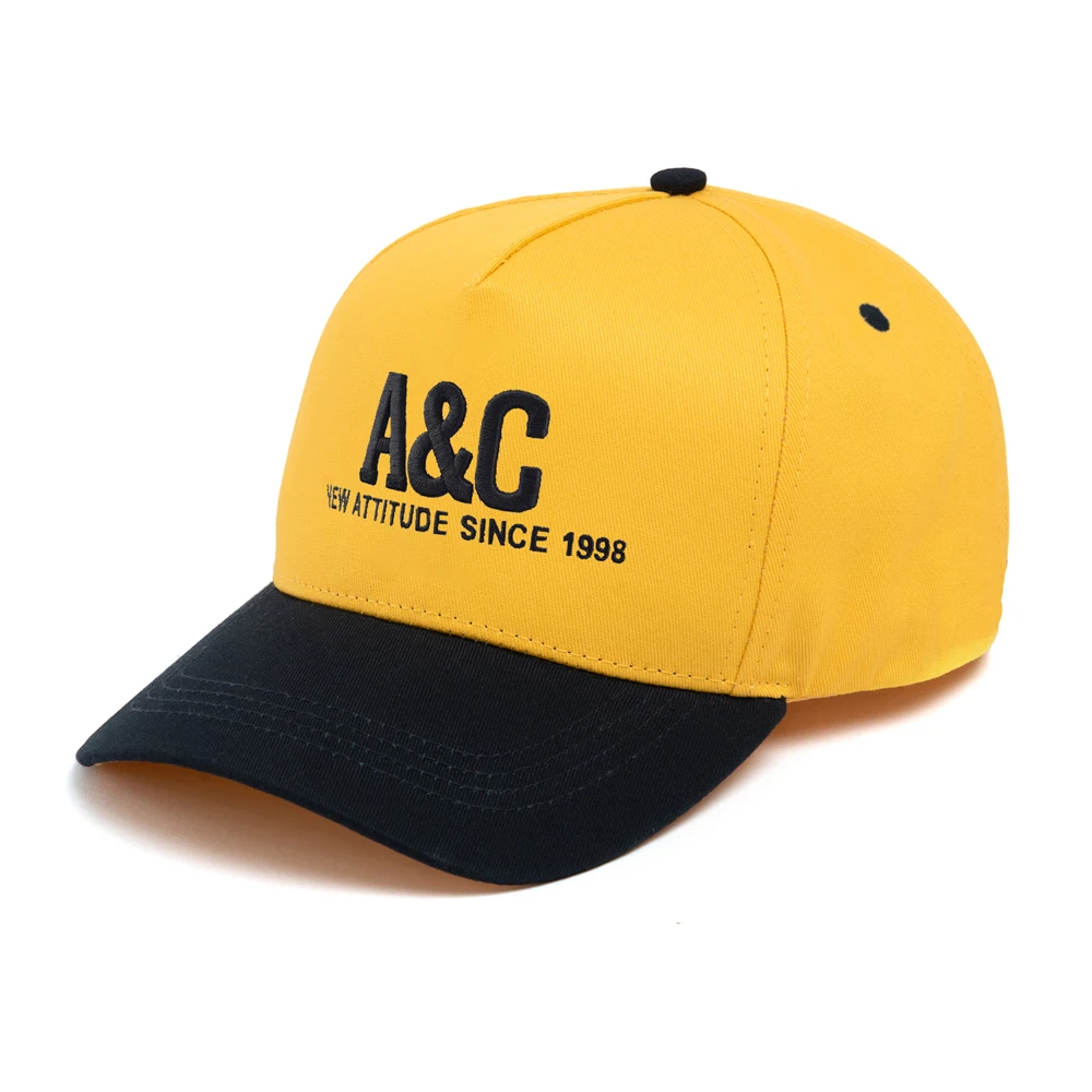 Custom Embroidery Logo Vintage Color Block Cotton Twill 2 Tone 5 Panel Baseball Dad Hats Caps For Men Women