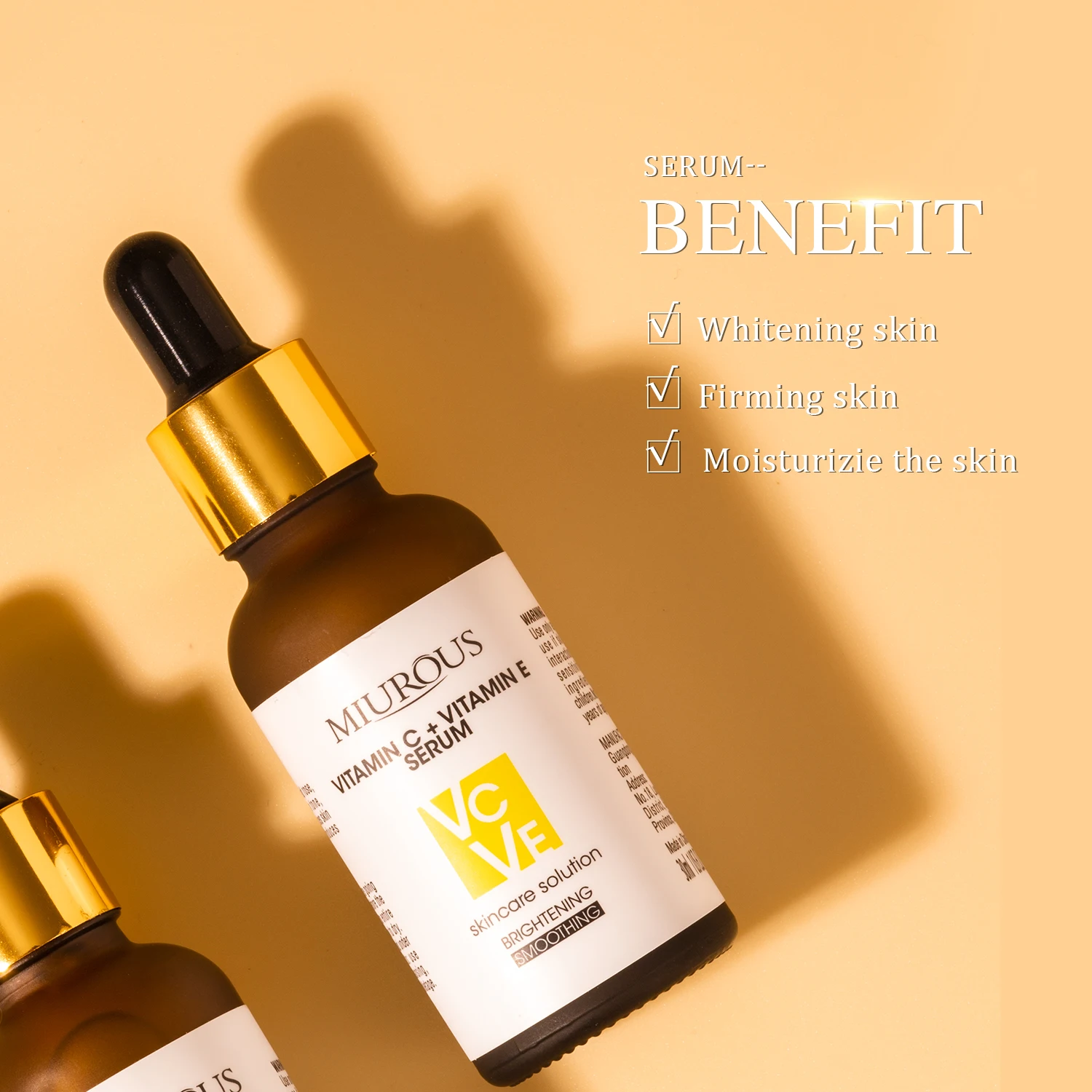 Best Selling 2 In 1 Vitamin E Vitamin C Brightening Moisturizing Skin Clearing Serum In Stock