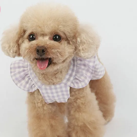 JXANRY Spring/Summer Dog new Plaid Bow Skirt Pet Clothes Cat and Dog Clothes Manufacture