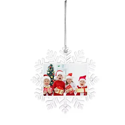 Wholesale Christmas Tree Pendant Ornaments 2024 Sublimation Plastic Snowflake Ornament with Aluminium Inserts Blanks