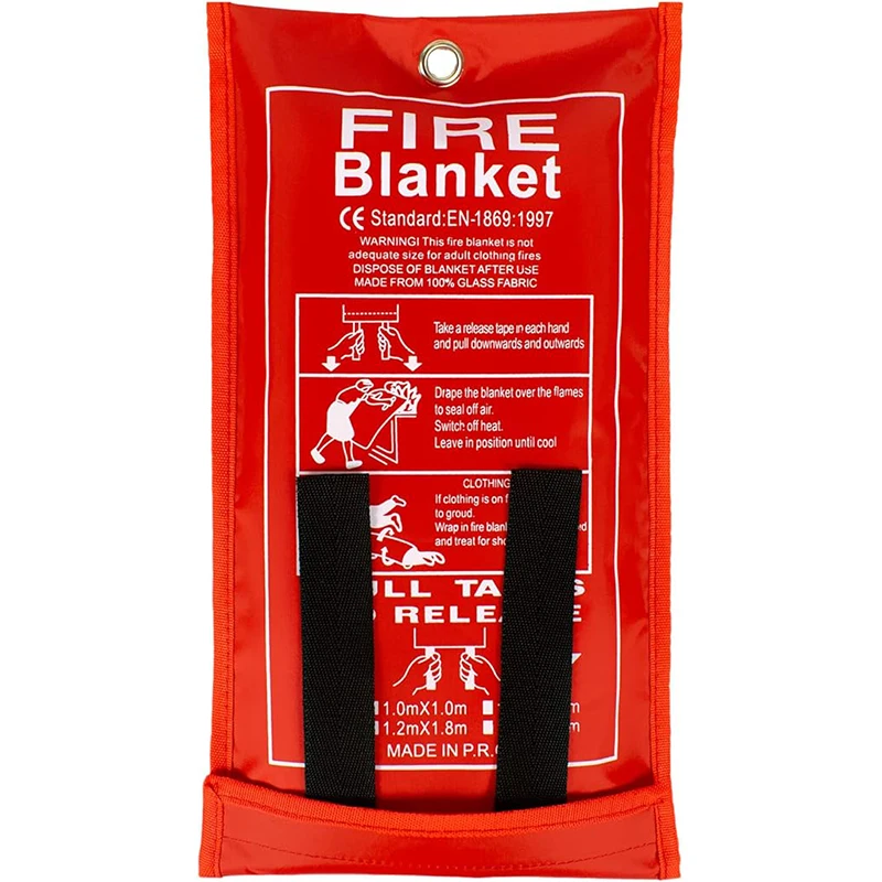 Glass Fiber Cloth Fire Blanket ATEX Certified Standard EN 1869.1997 4 Pack Private Label Box House 4x6 32oz 6 Tool