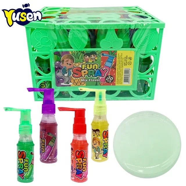 Sweet Liquid Candy Fruity Spray  Children Wholesale Strawberry Flavor 22ml Spray Candy in plastic basket