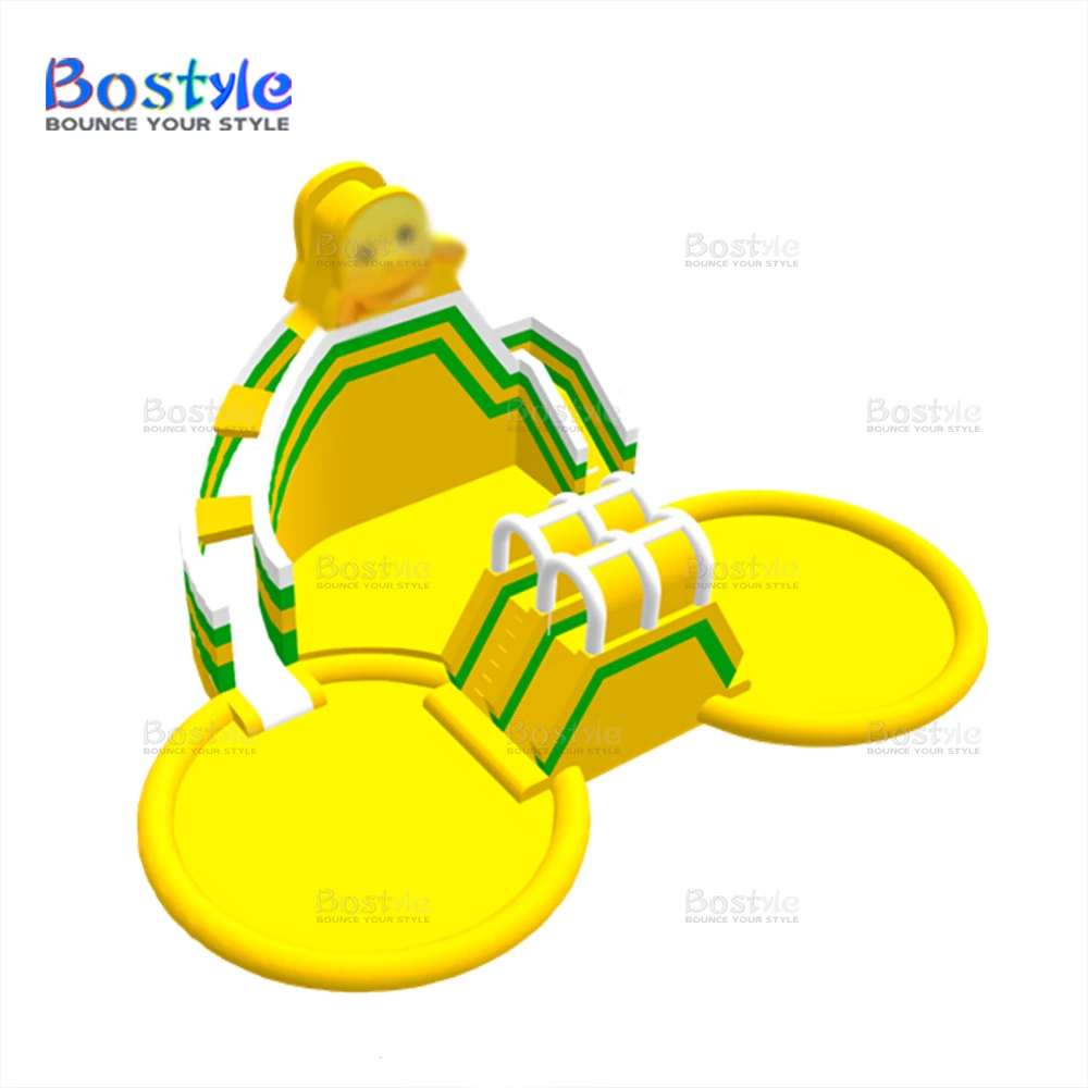 Popular Kids Ground Inflatable Theme Park Inflatable Water Park Games with Double Slide Pools Land Inflatable Aqua Park