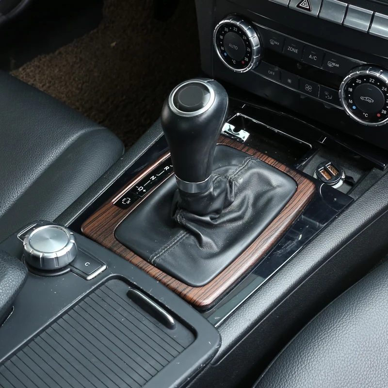 Углеродное волокно ABS для Mercedes Benz C Class W204 2007-2013 салона передач переключения панели рамка наклейки левого привода