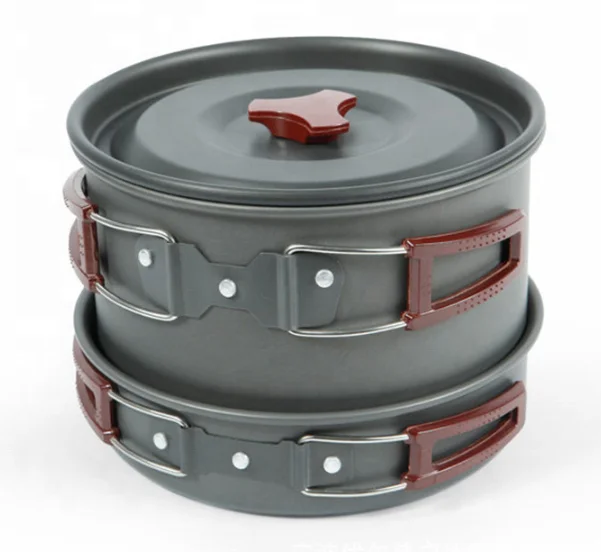
Hot sale cheap 4-6 person Portable Alloy Outdoor camping Cooking Set Cookware 