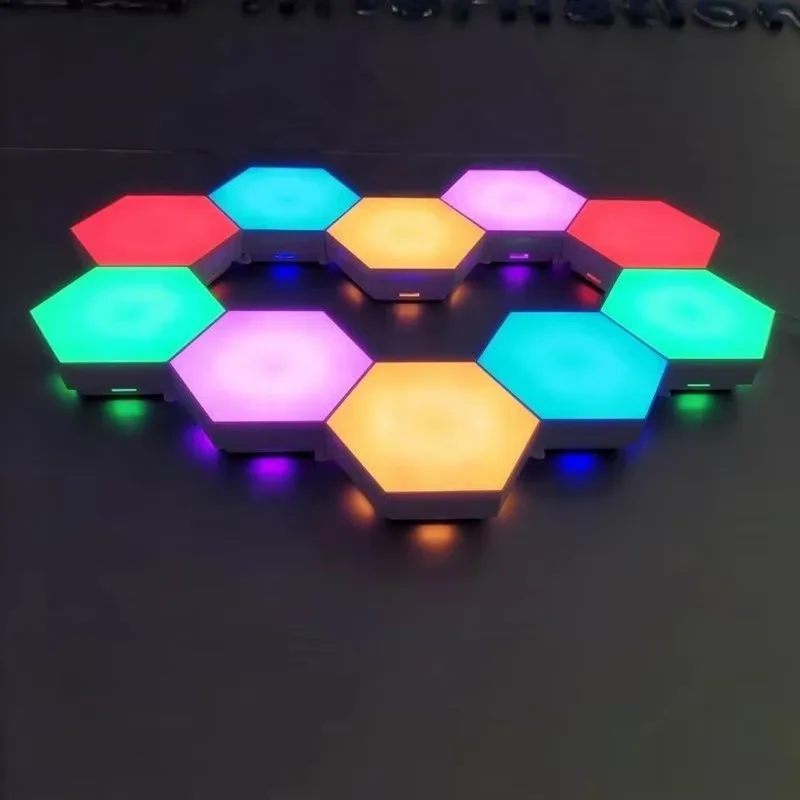 RGB синий зуб Wi-Fi 3d шестигранный свет DIY Крытый настенный светильник приложение пульт дистанционного управления ночник компьютерная игровая комната украшение спальни