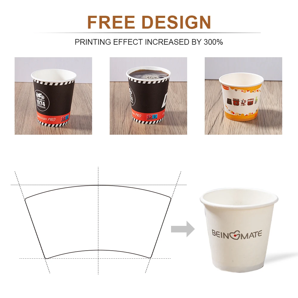 3/4/8/9/12/16 oz Customized Logo Eco-friendly Coated Wholesale Disposable Coffee Tea Paper Cups With Lid