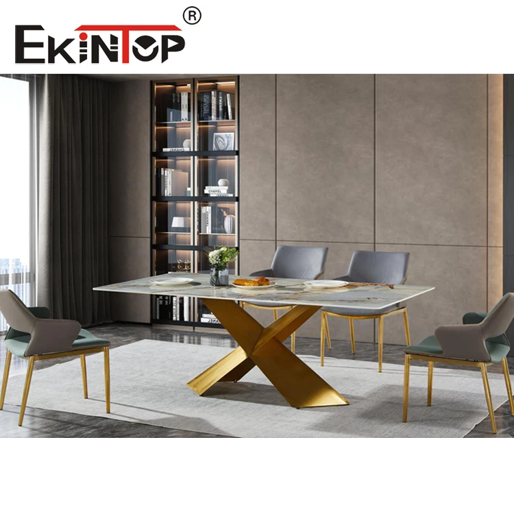 Ekintop luxurious italian dining room table set slate dining table 4 seater