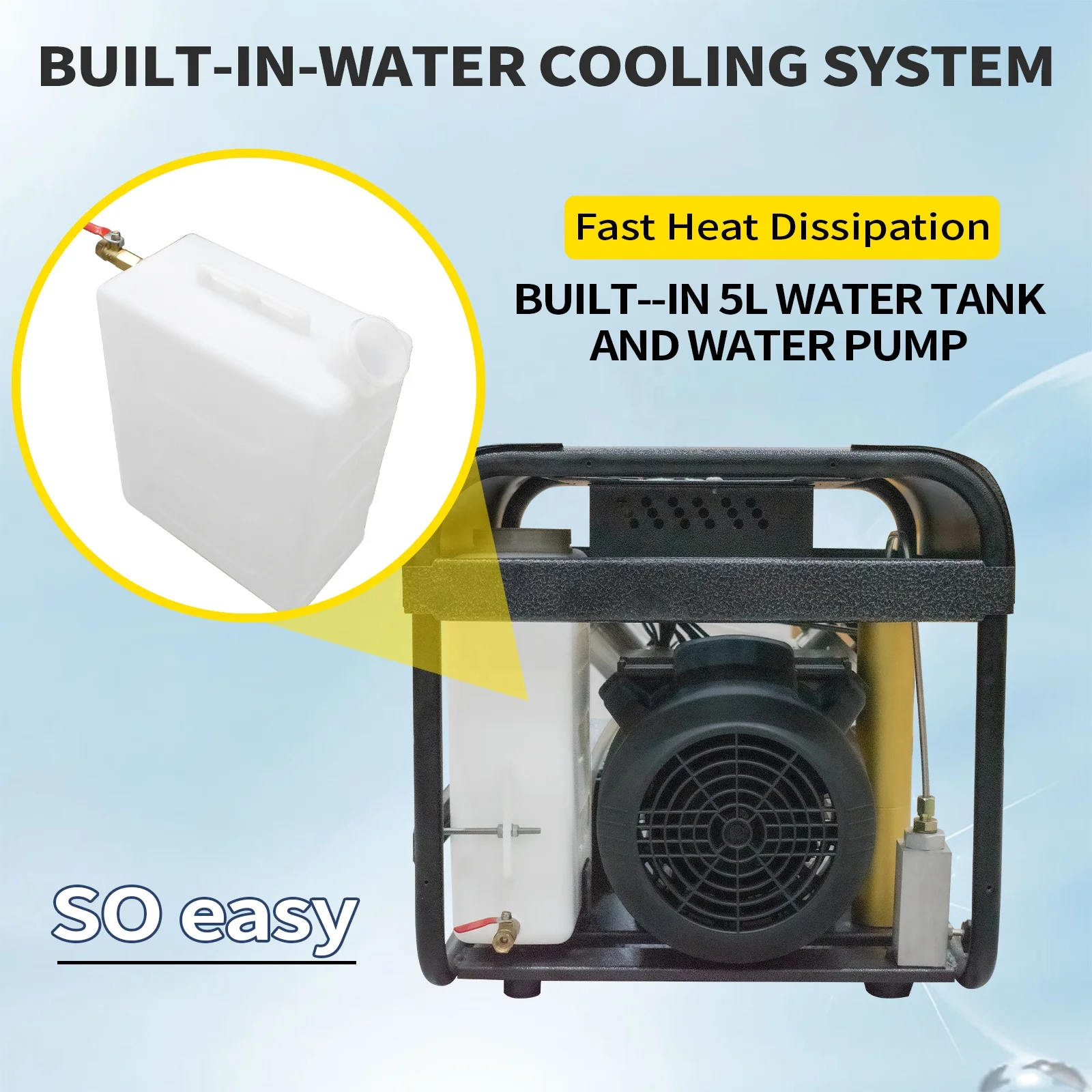 GP 2.2kw 30mpa 4500psi Double Cylinder 220V Auto Stop  High Pressure 300bar Scuba Diving Air Compressor