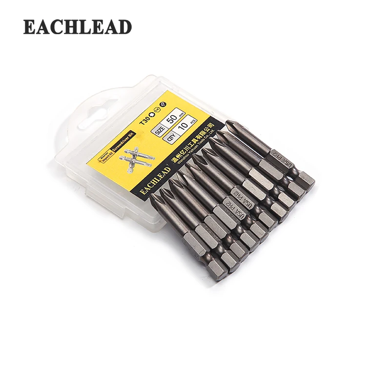 
S2 Material Magnetic Sand Blast Surface Treatment Single Head Screwdriver Bit 10pcs Set 